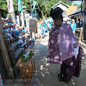 子供神輿前ご祈祷